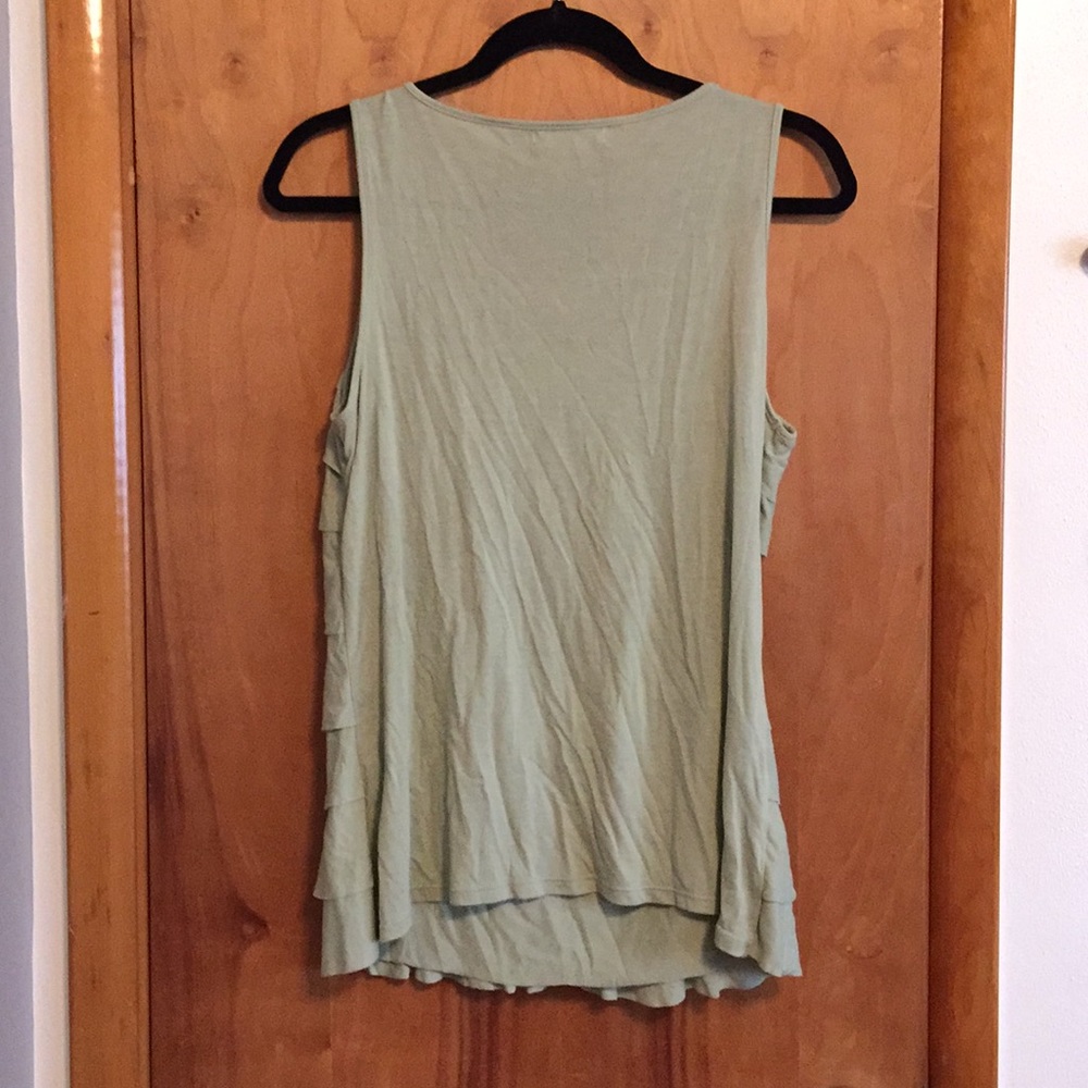 Light Green Ruffled Tank! - Picture 3 of 3